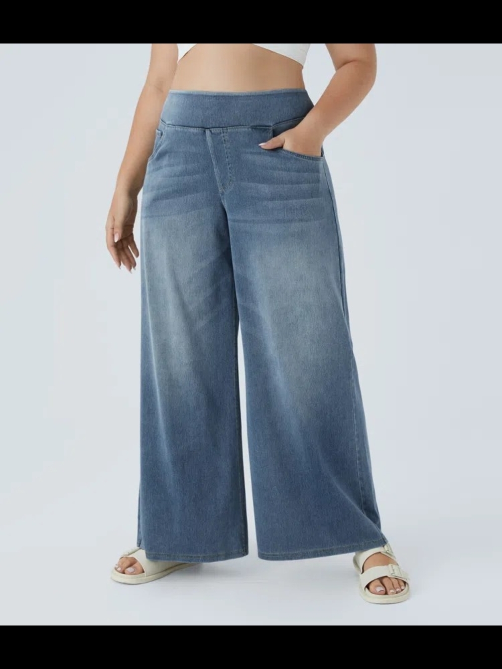 NWOT Large HALARA Wide Leg Jeans